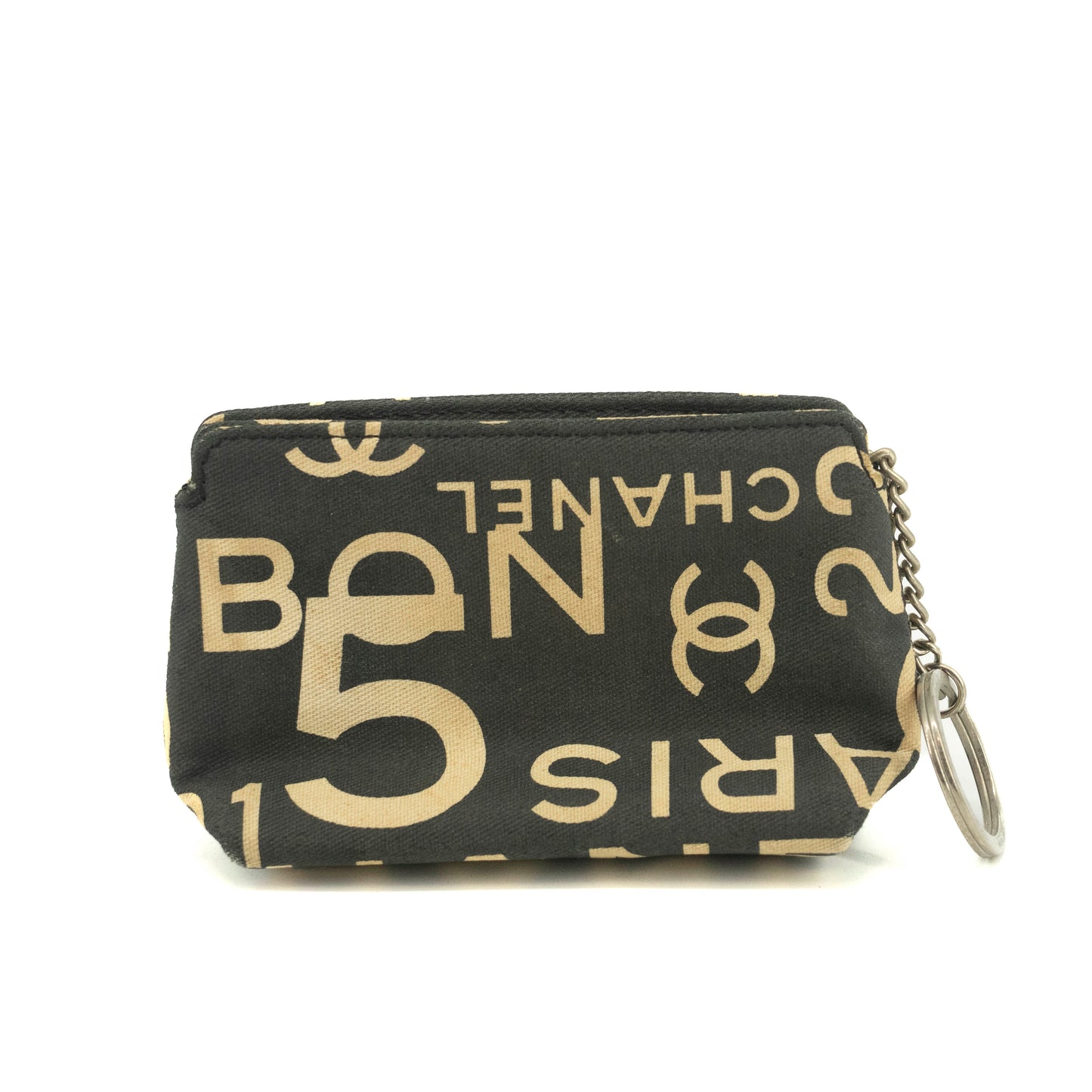 Chanel Canvas Logo Blue Zip Pouch #3710