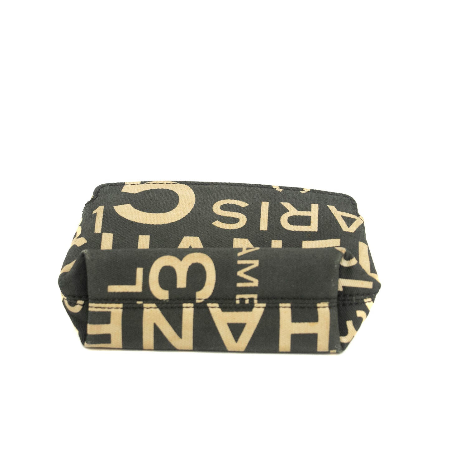 Chanel Canvas Logo Blue Zip Pouch #3710
