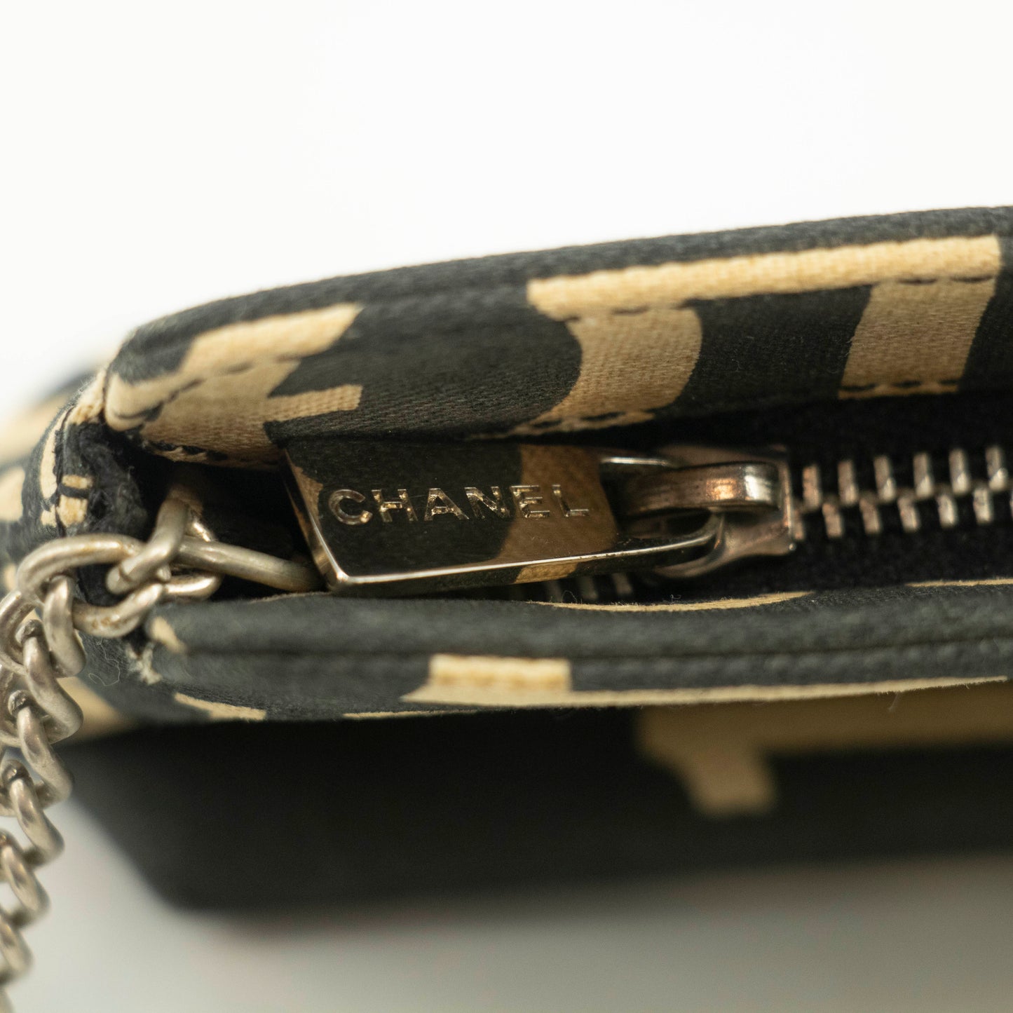 Chanel Canvas Logo Blue Zip Pouch #3710