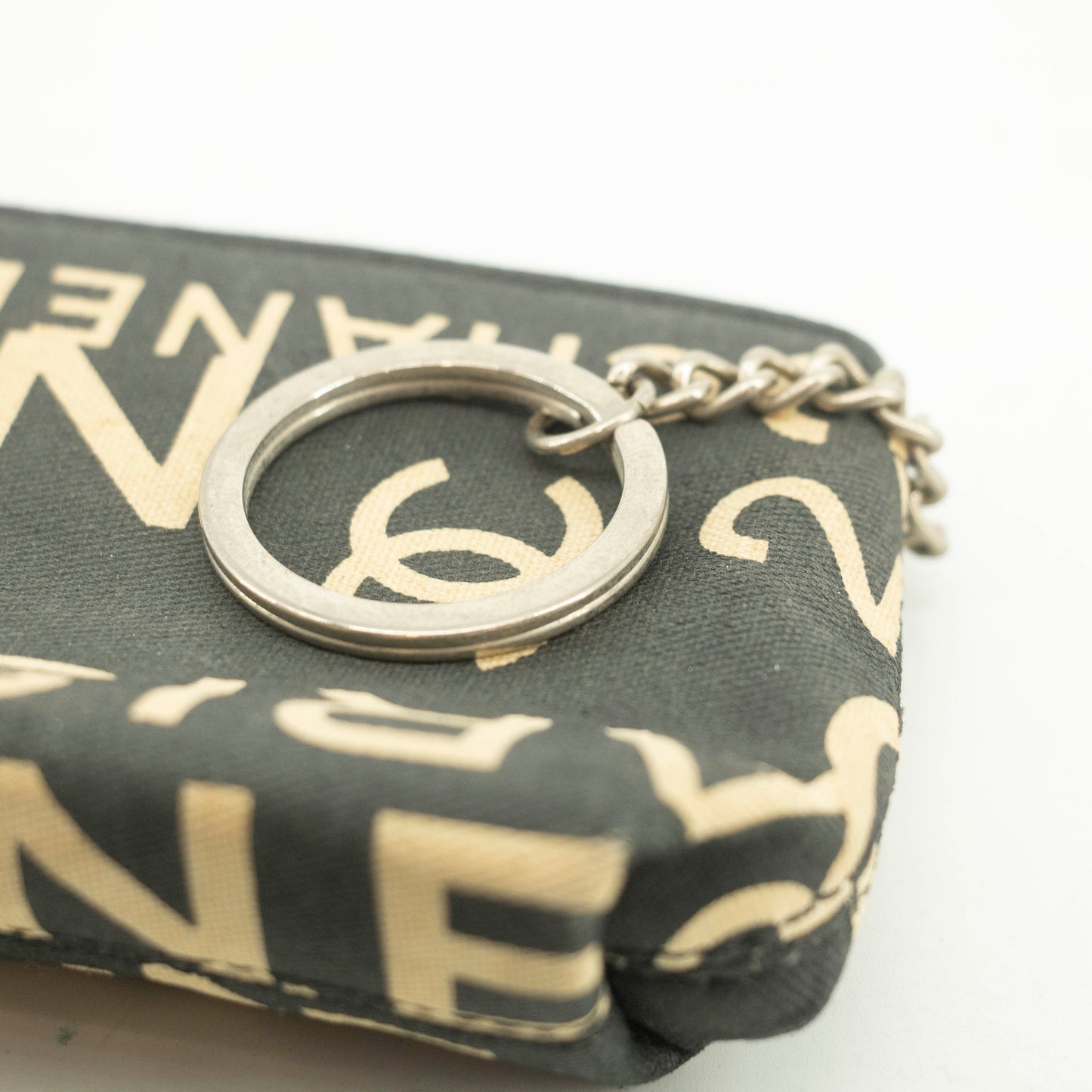 Chanel Canvas Logo Blue Zip Pouch #3710
