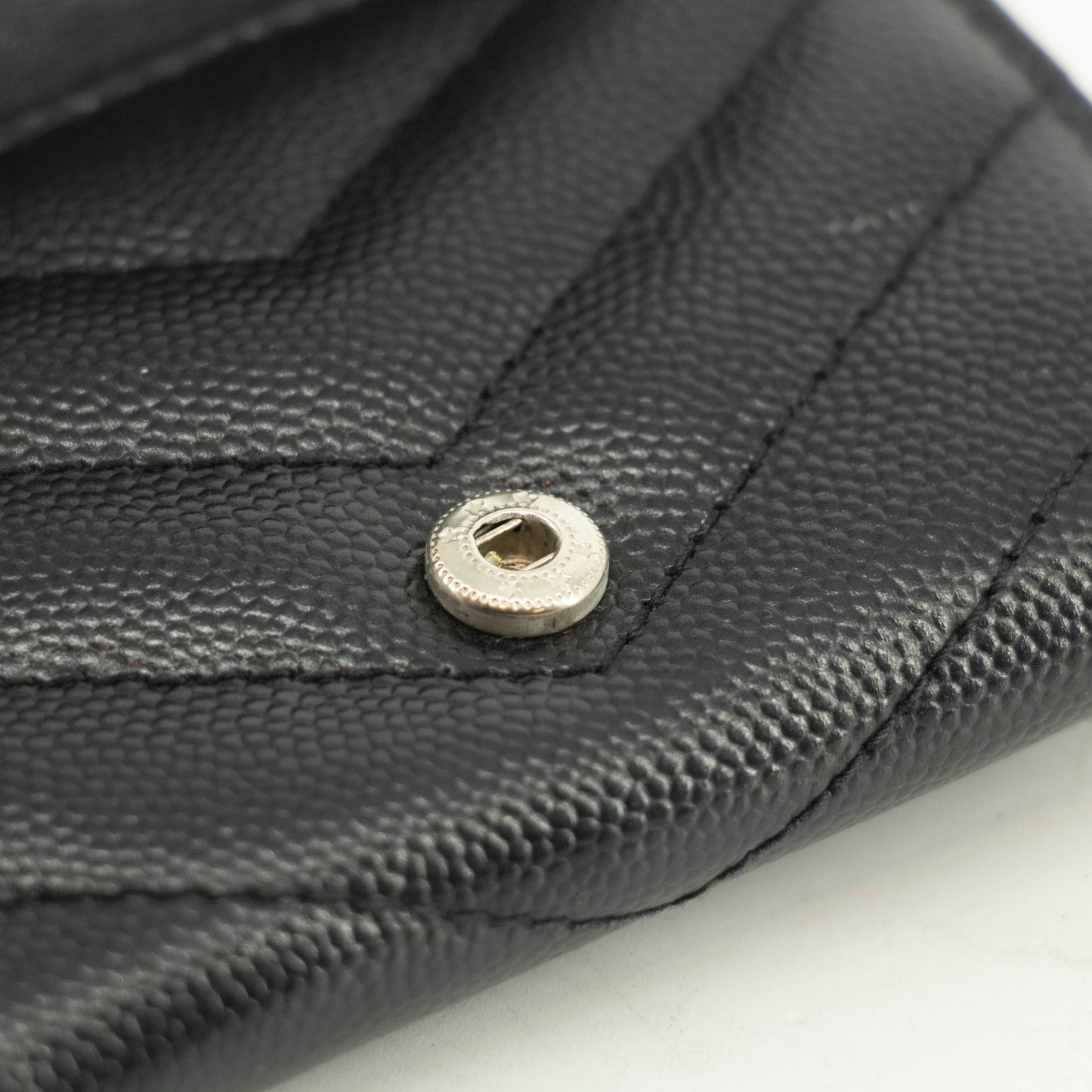 Yves Saint Laurent Black Leather Compact Wallet #3722