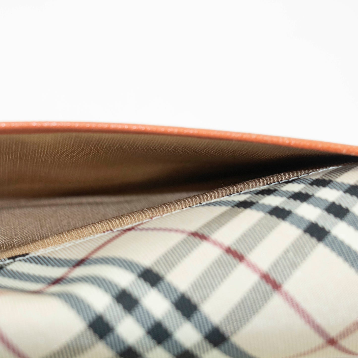 Burberry Tartan Check Orange Leather Wallet #3725
