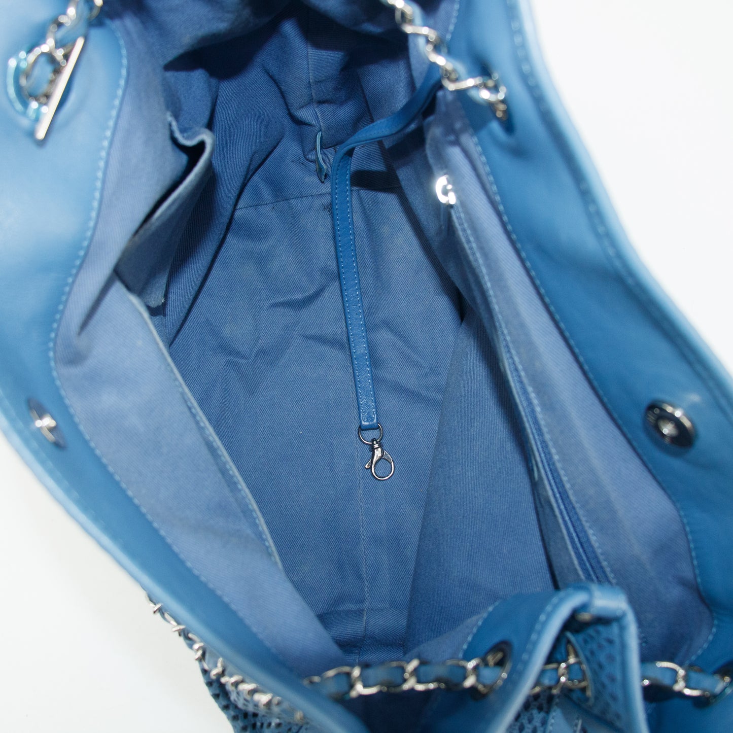 Chanel Blue Calfskin Perforated Up In the Air Shoulder Bag 17 Series #3757