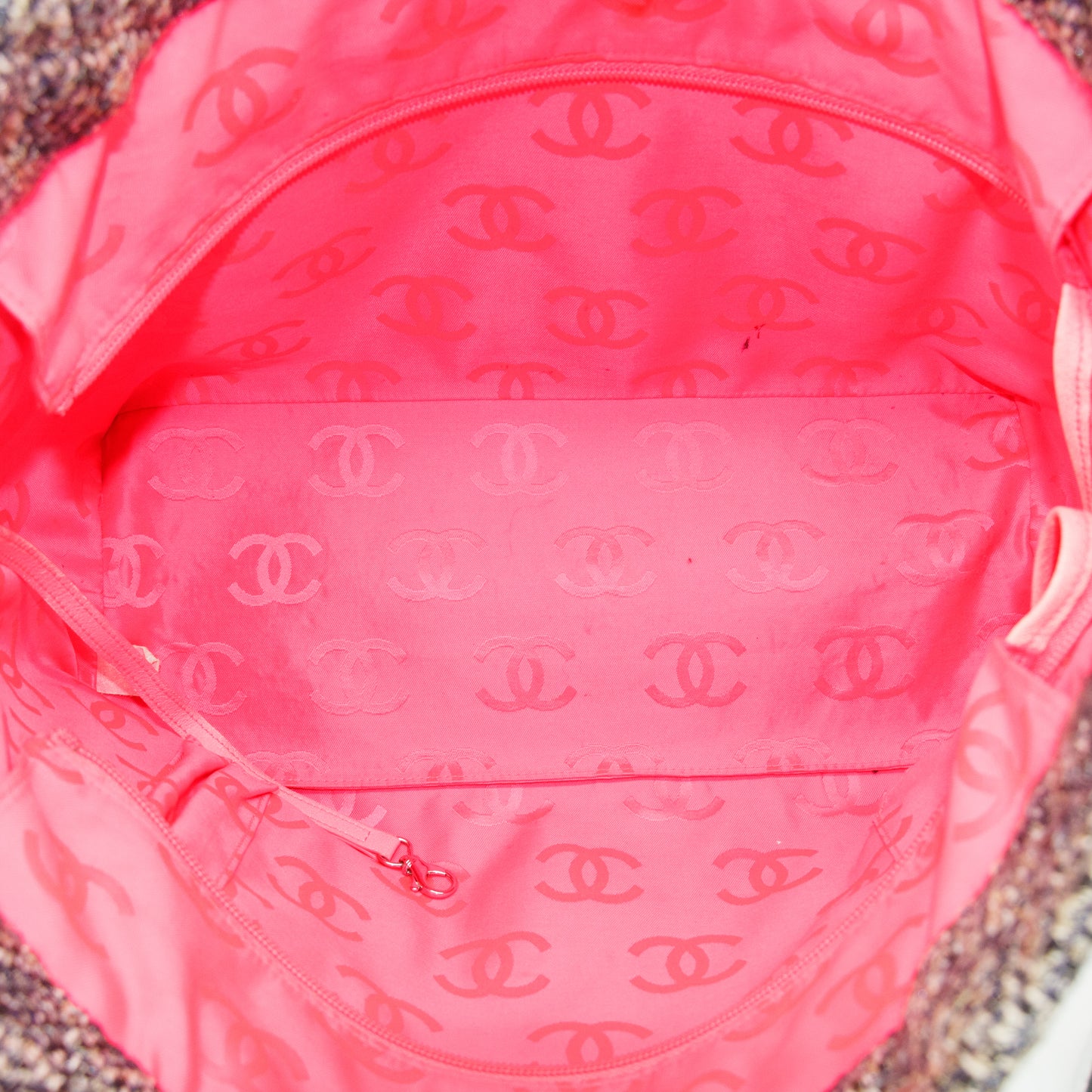 Chanel Cambon Line Tweed Quilted Black Linge CC Shoulder Bag #3769