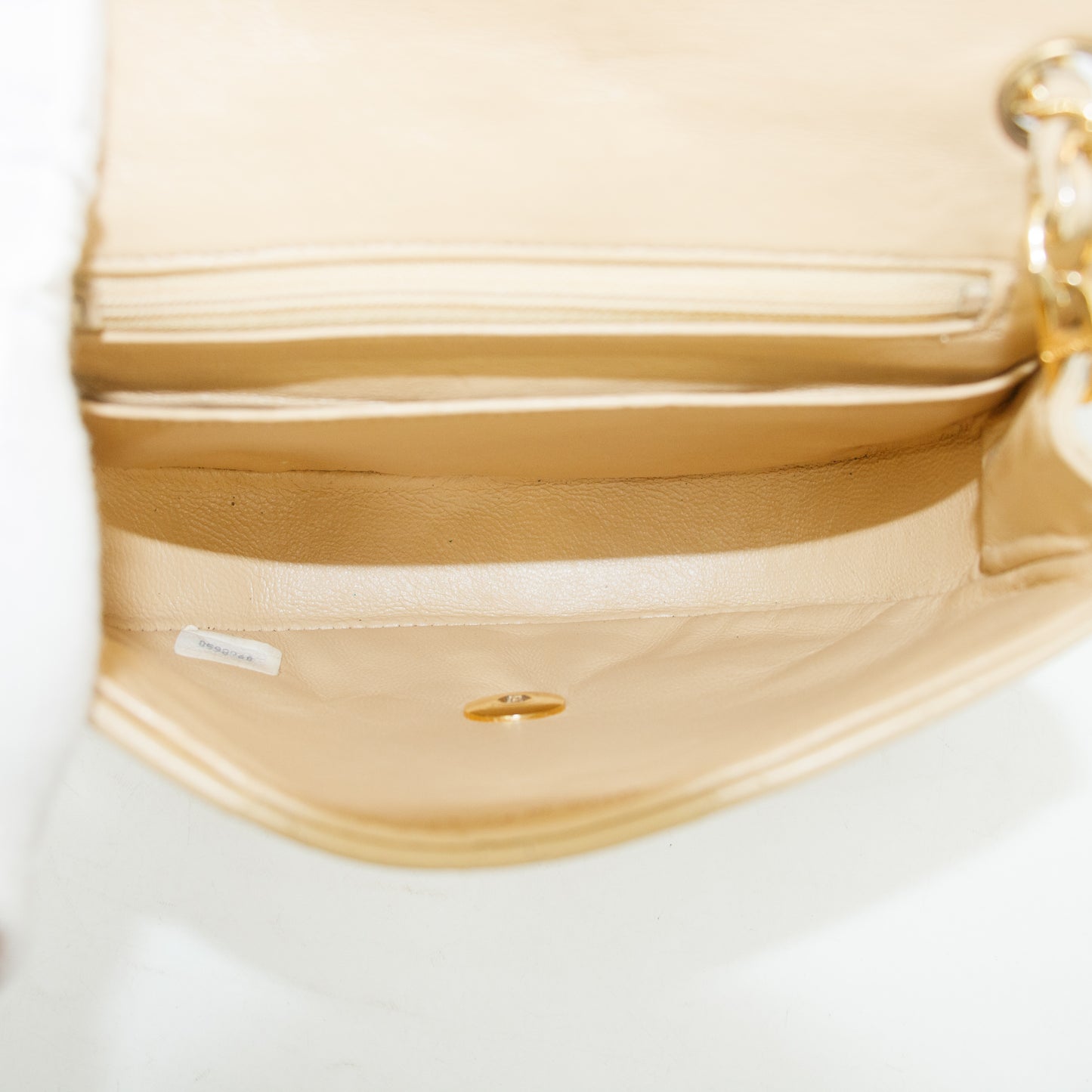 Chanel Lambskin Beige Quilted Chain Shoulder Bag #3772