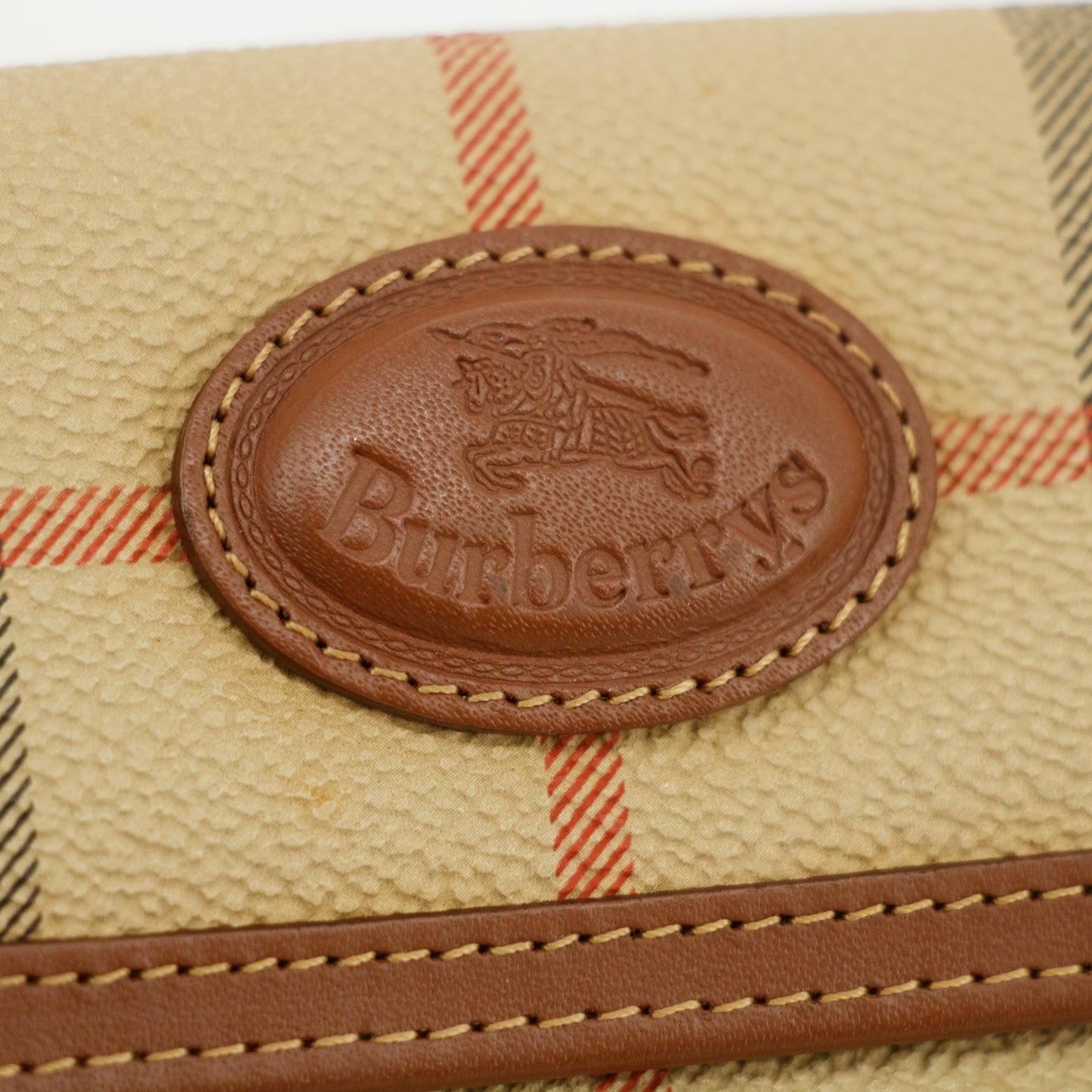 Burberry Brown Check Leather Compact Wallet #3811
