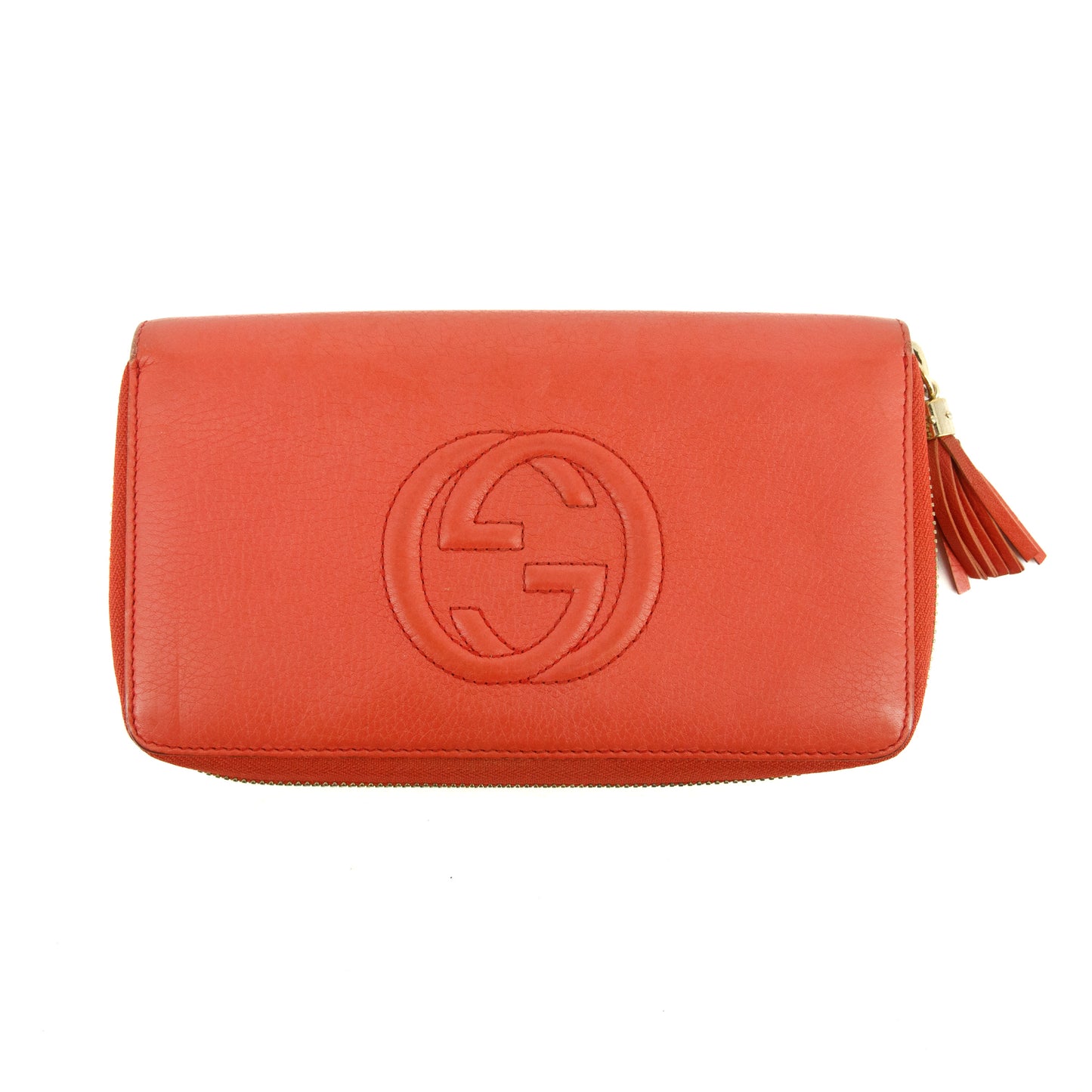 Gucci Coral Leather Soho Zippy Long Wallet #3820