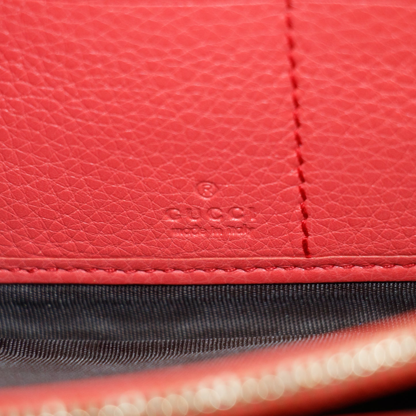 Gucci Coral Leather Soho Zippy Long Wallet #3820