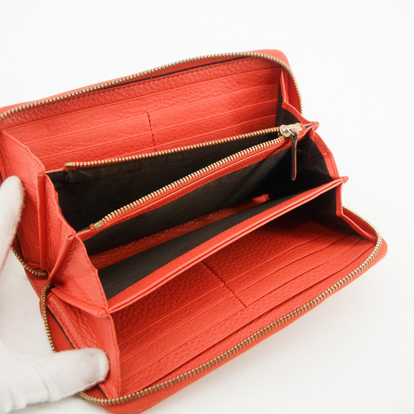 Gucci Coral Leather Soho Zippy Long Wallet #3820