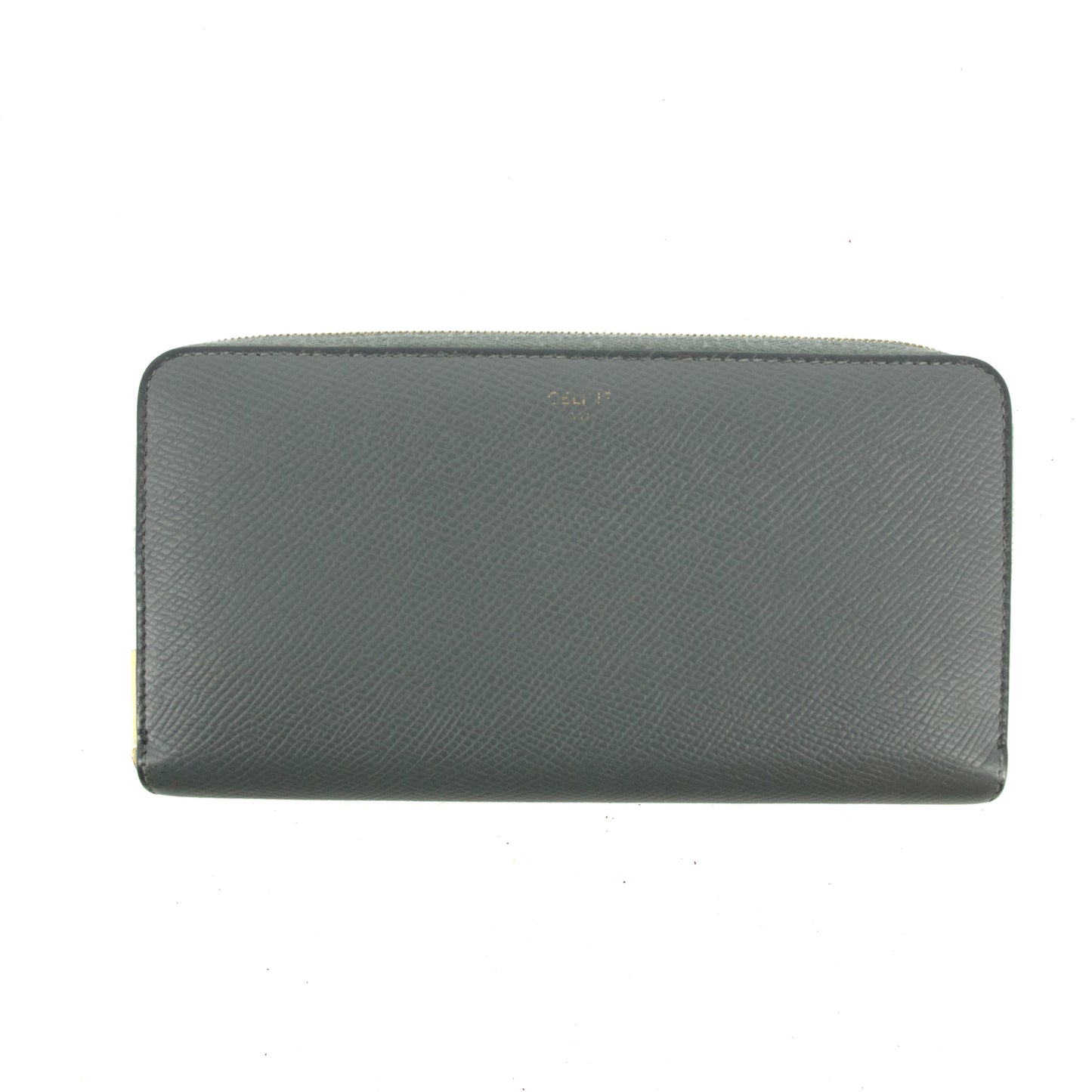 Celine Grey Leather Zippy Long Wallet #3821
