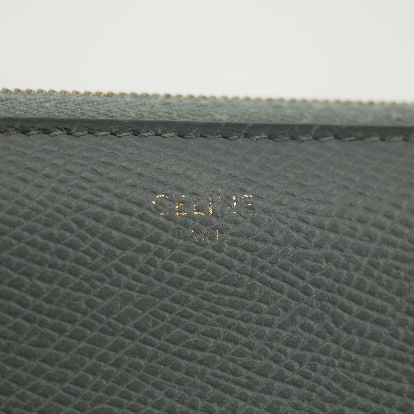 Celine Grey Leather Zippy Long Wallet #3821