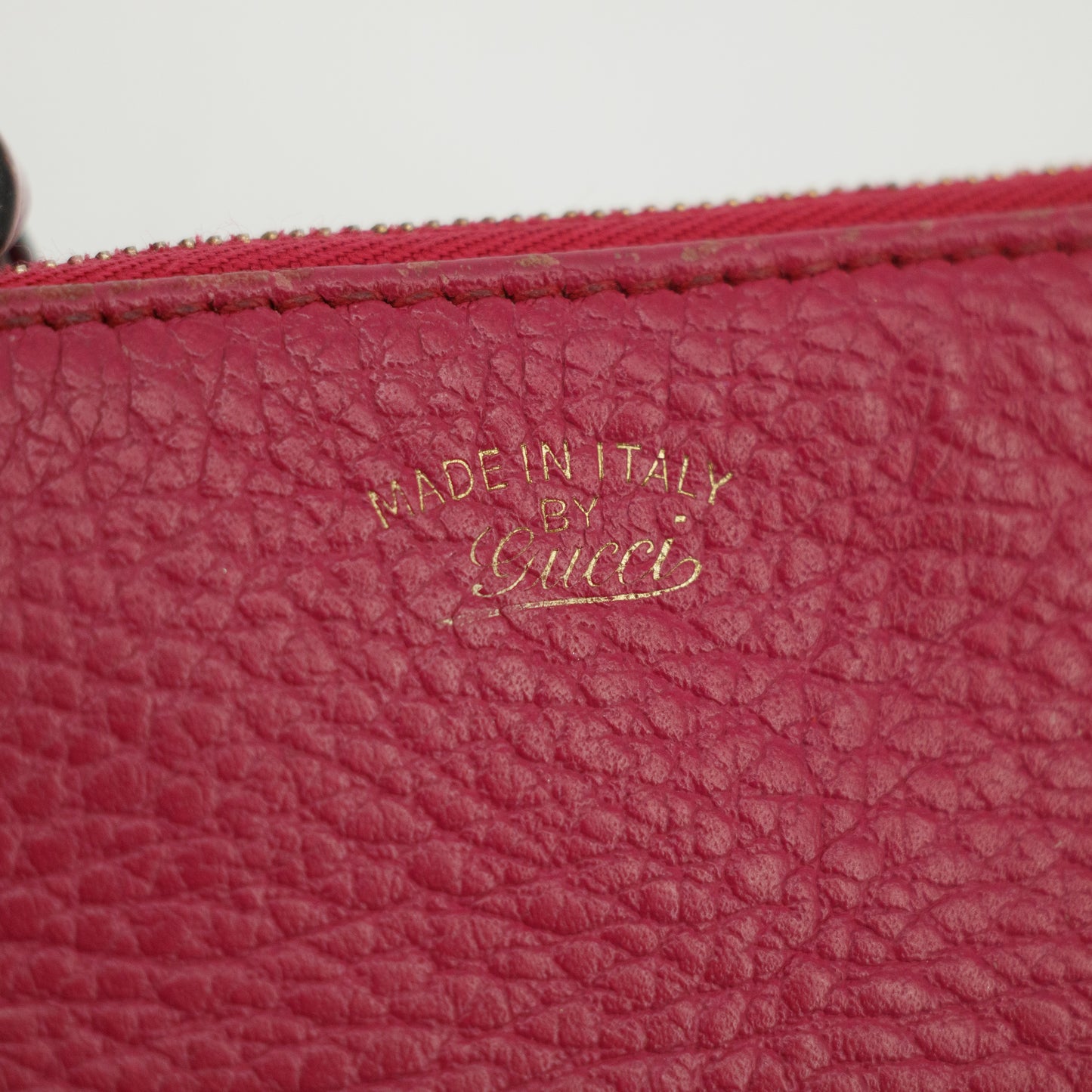 Gucci Pink Leather Zip Key Cles Coin Pouch #3831