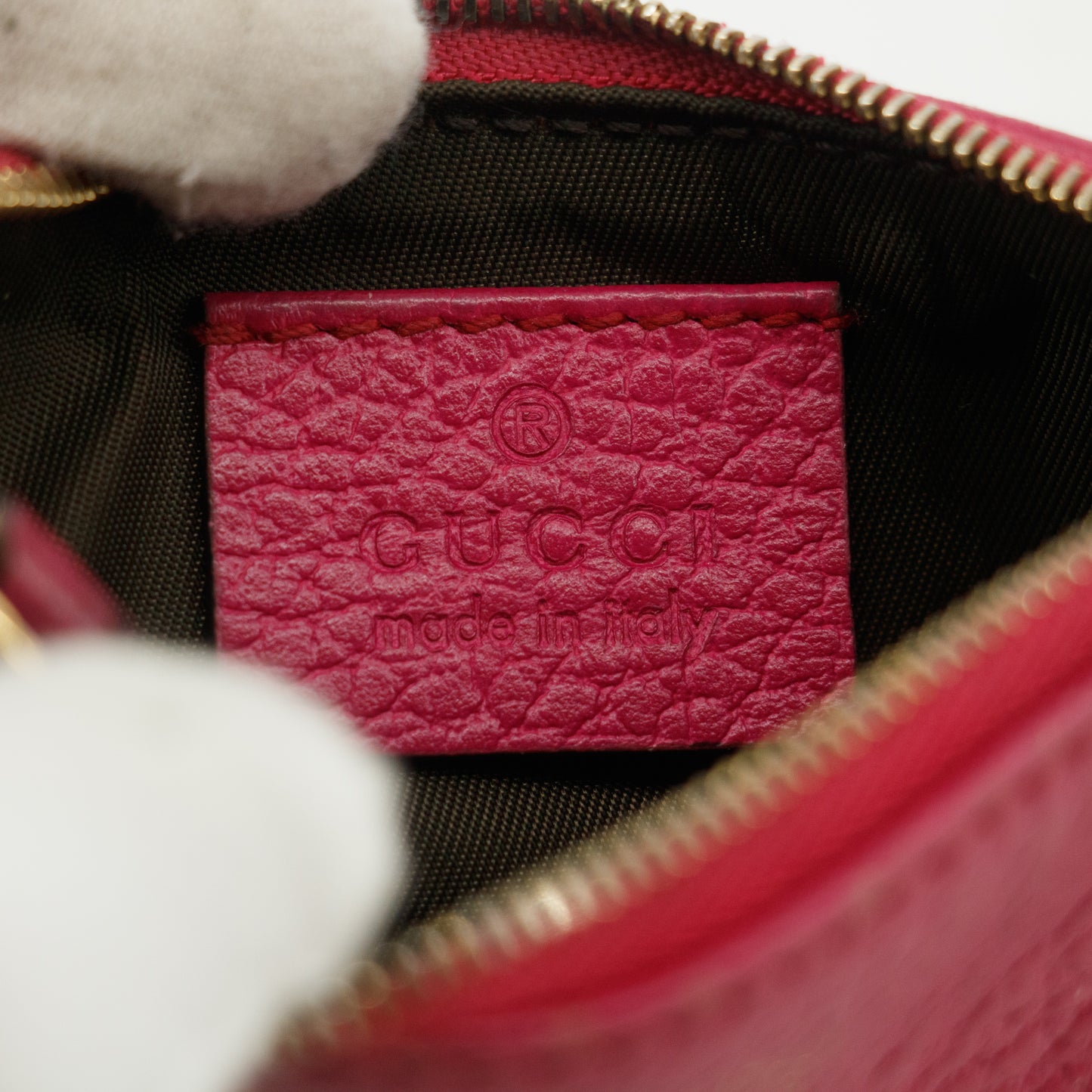 Gucci Pink Leather Zip Key Cles Coin Pouch #3831