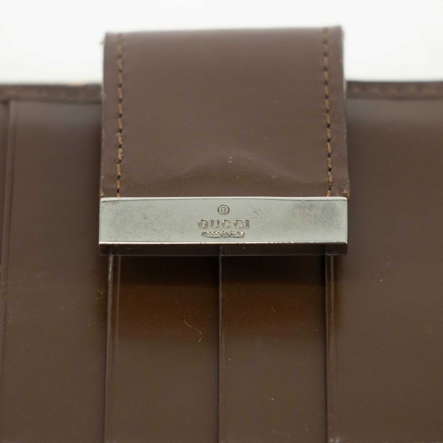 Gucci GG Logo Brown Canvas x Leather Long Wallet #3922