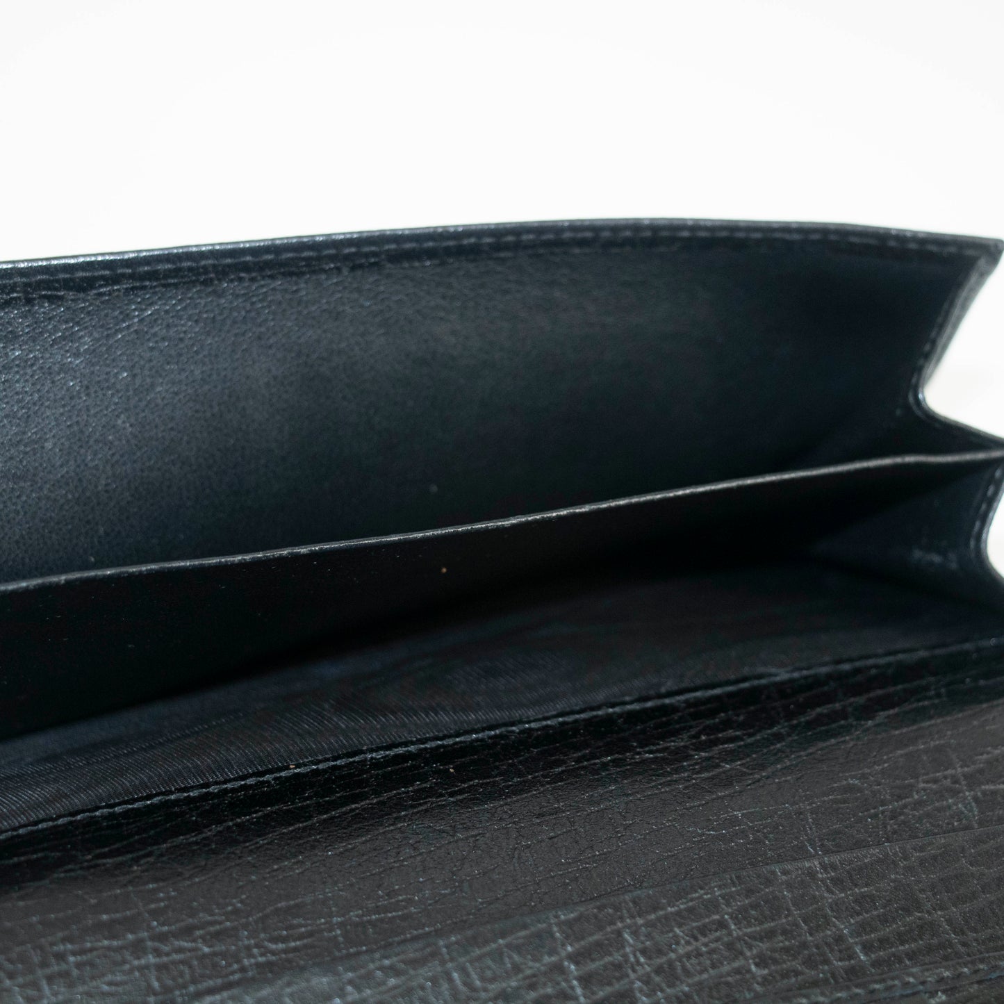 Gucci GG Vintage Black Canvas x Leather Sherry Line Long Wallet #3938