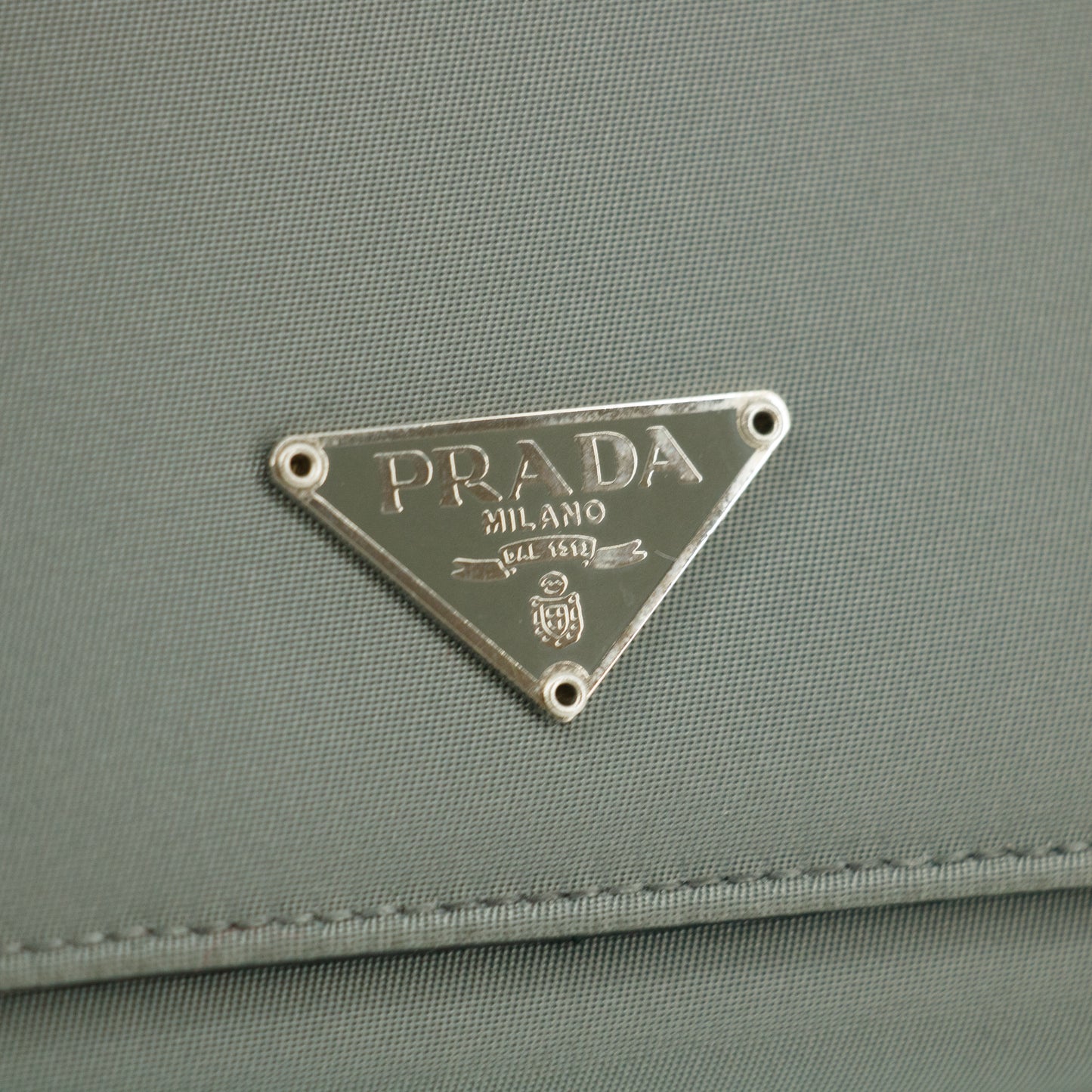 Prada Grey Nylon Triangular Logo Long Wallet #5162