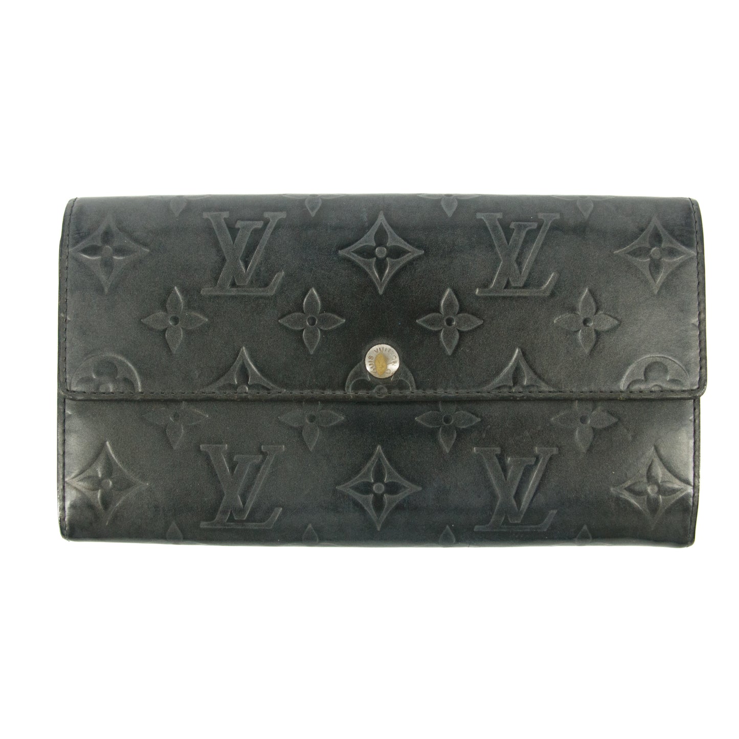 Louis Vuitton Grey Vernis Long Wallet #5166