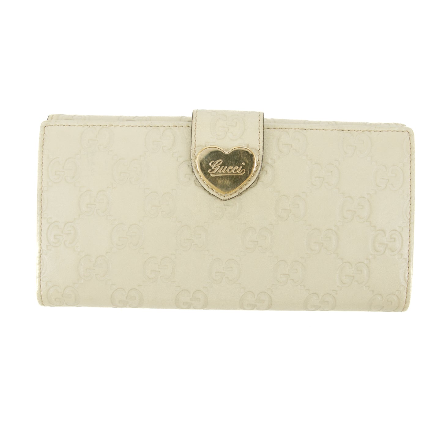 Gucci Guccissima White Heart Continental Long Wallet #5172