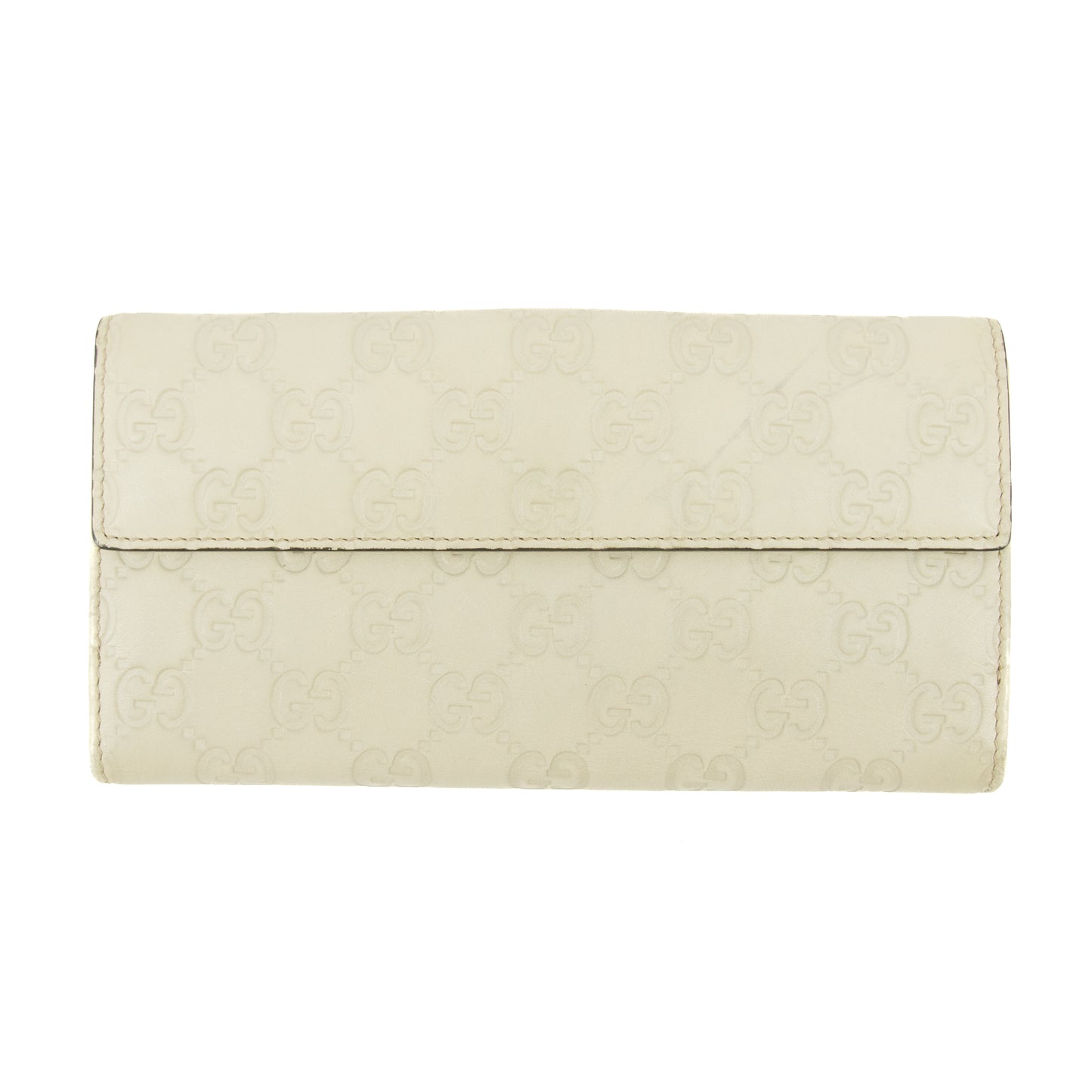 Gucci Guccissima White Heart Continental Long Wallet #5172