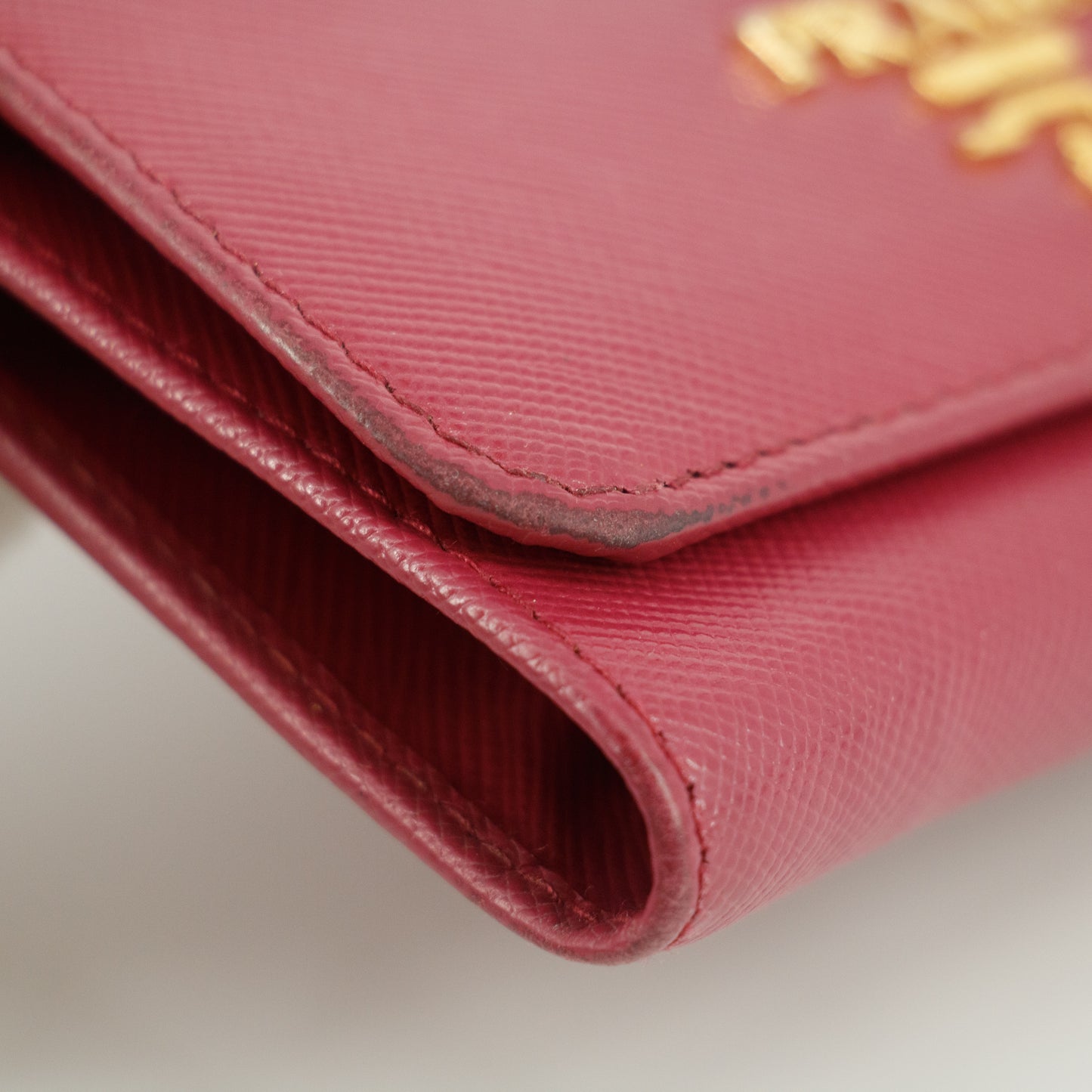 Prada Saffiano Leather Pink Compact Wallet #5174