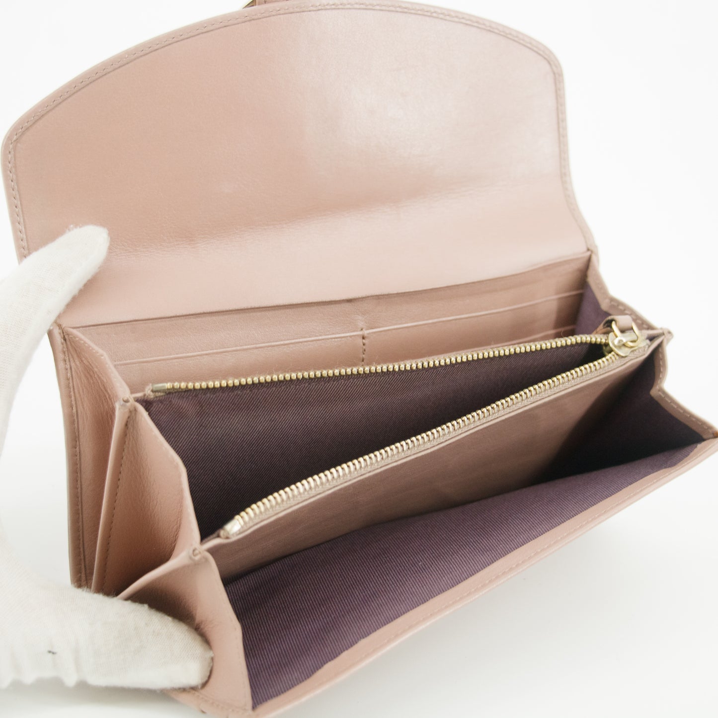 Bvlgari Pink Leather Bifold Long Wallet #5191