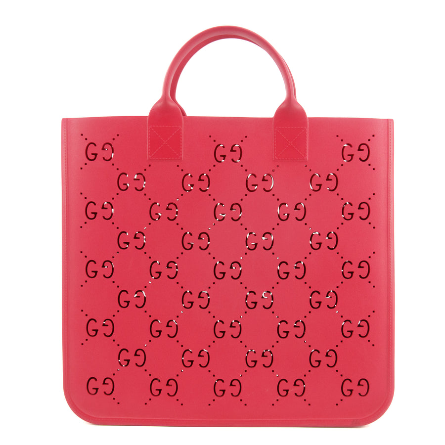 Gucci GG Monogram Rubber Pink Tote #5273