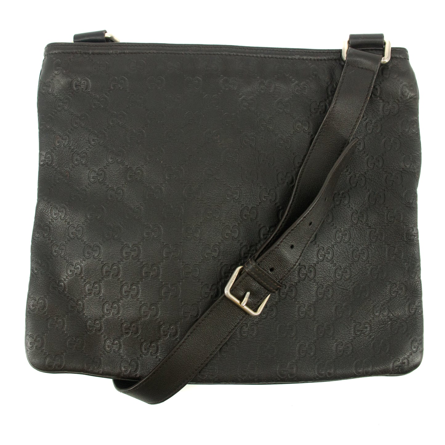 Gucci GG Guccisima Leather Black Slim Messanger Bag #5289