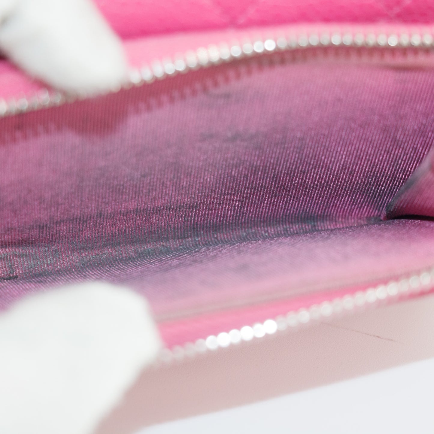 Chanel Caviar Calfshin Leather Pink Trifold Wallet #5342