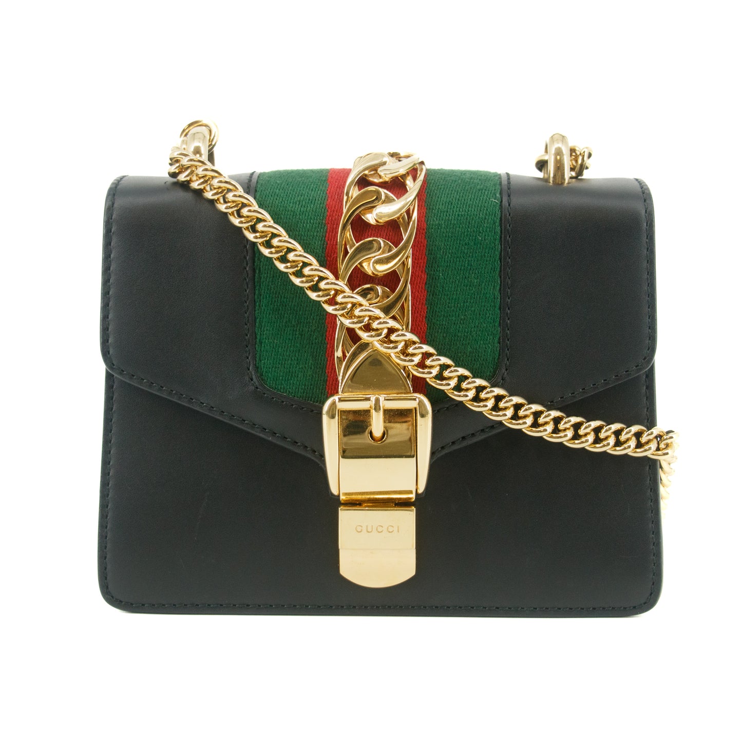 Gucci Black Sylvie Small Chain Shoulder Bag #7691