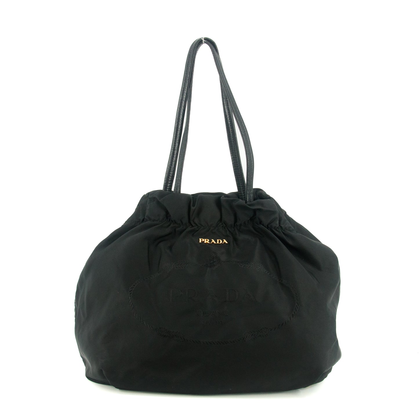 Prada Black Tessuto Nylon x Leather Shoulder Bag #7704