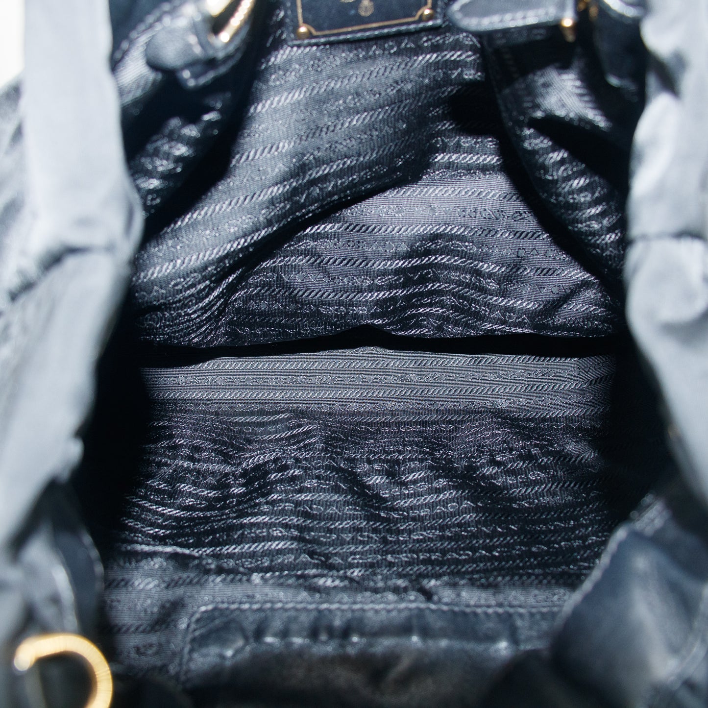 Prada Black Tessuto Nylon x Leather Shoulder Bag #7704