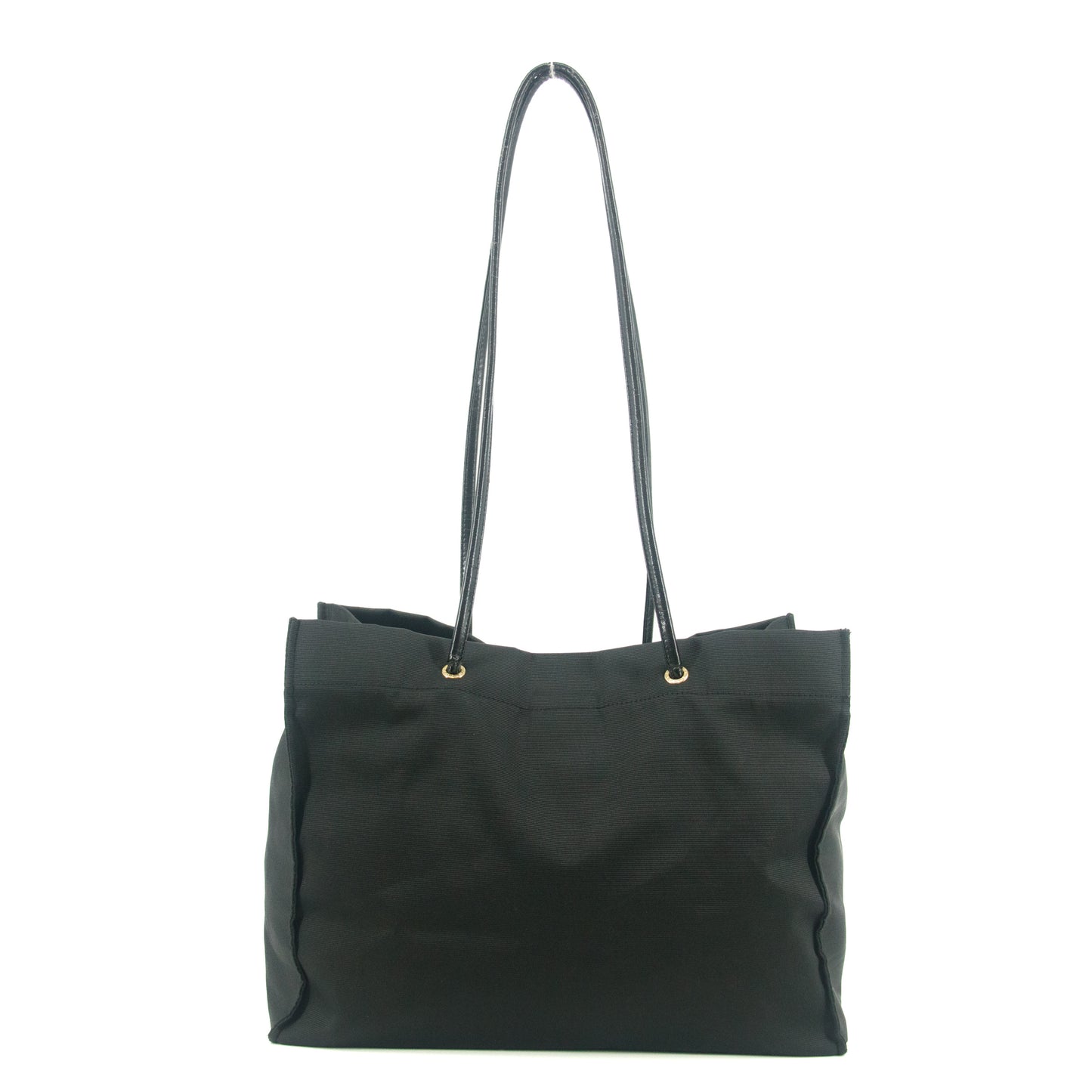Fendi Shoulder Bag Zucchino Canvas Leather Black #9207