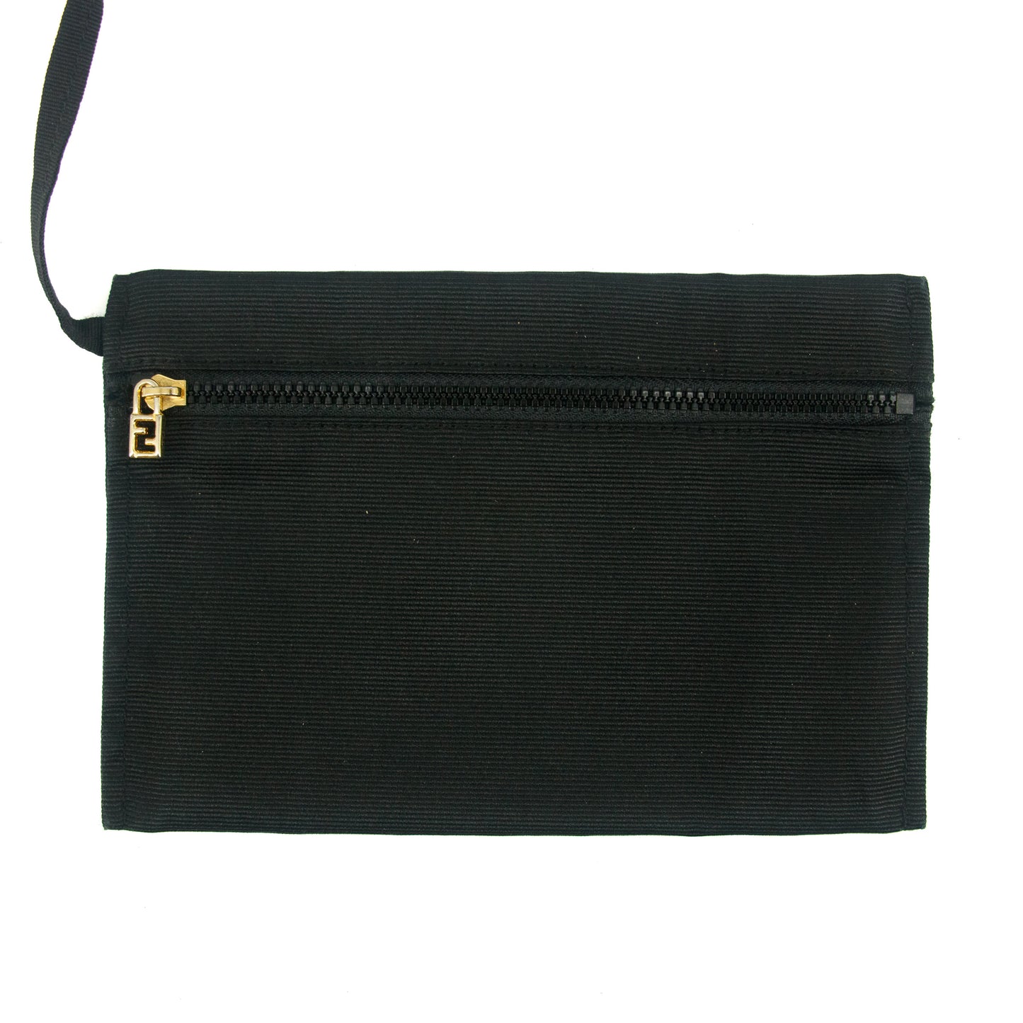 Fendi Shoulder Bag Zucchino Canvas Leather Black #9207