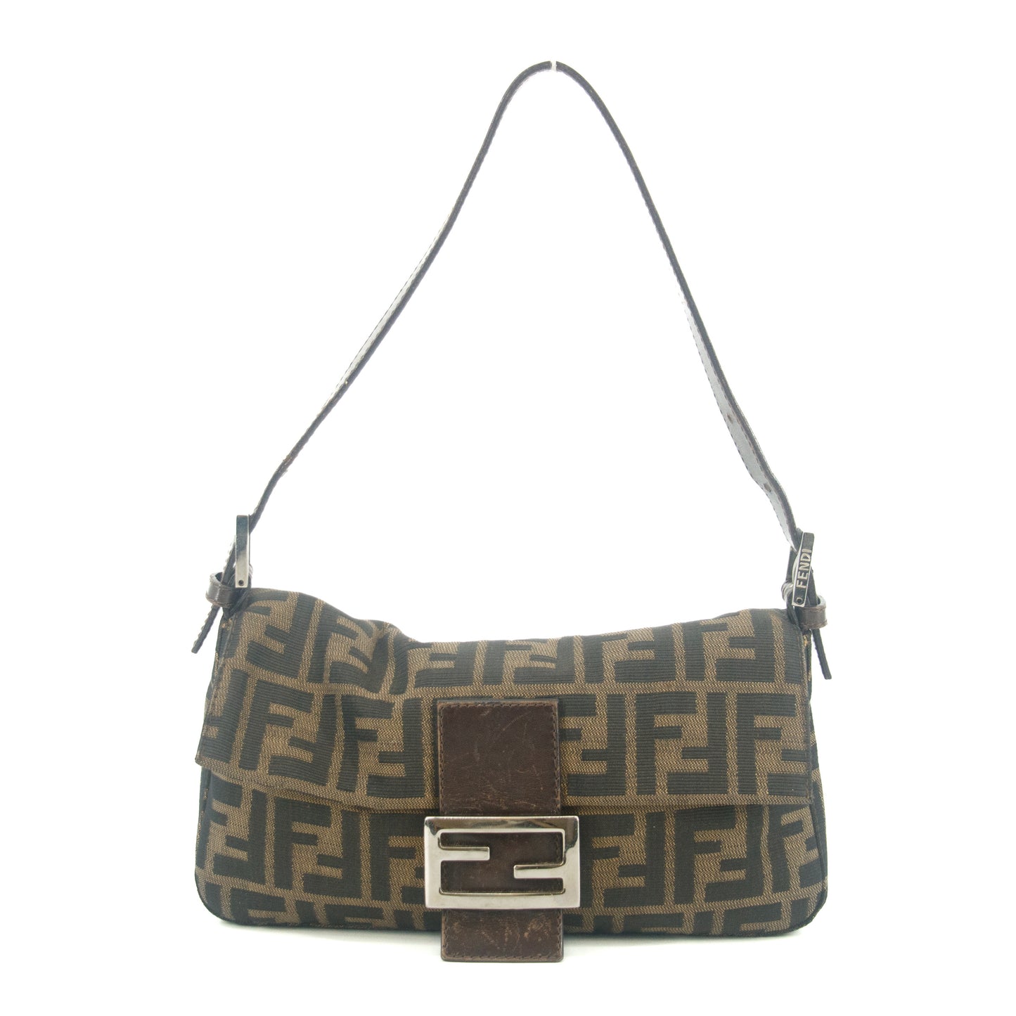 Fendi Brown Baguette Zucca Canvas Shoulder Bag #9217