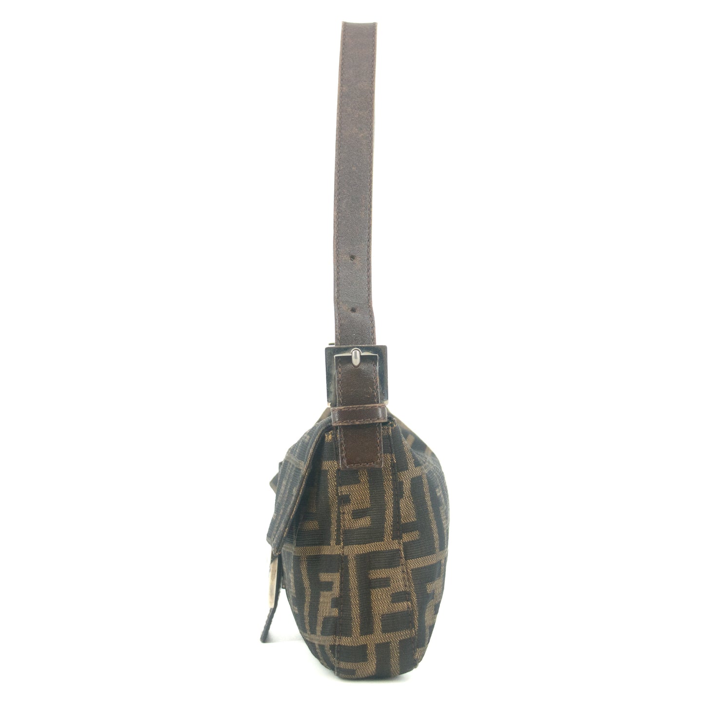 Fendi Brown Baguette Zucca Canvas Shoulder Bag #9217