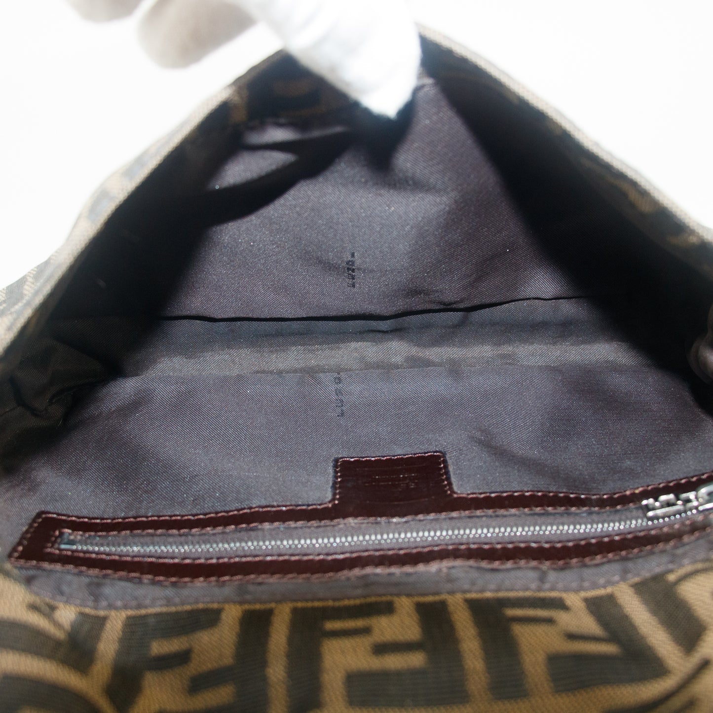 Fendi Brown Baguette Zucca Canvas Shoulder Bag #9217