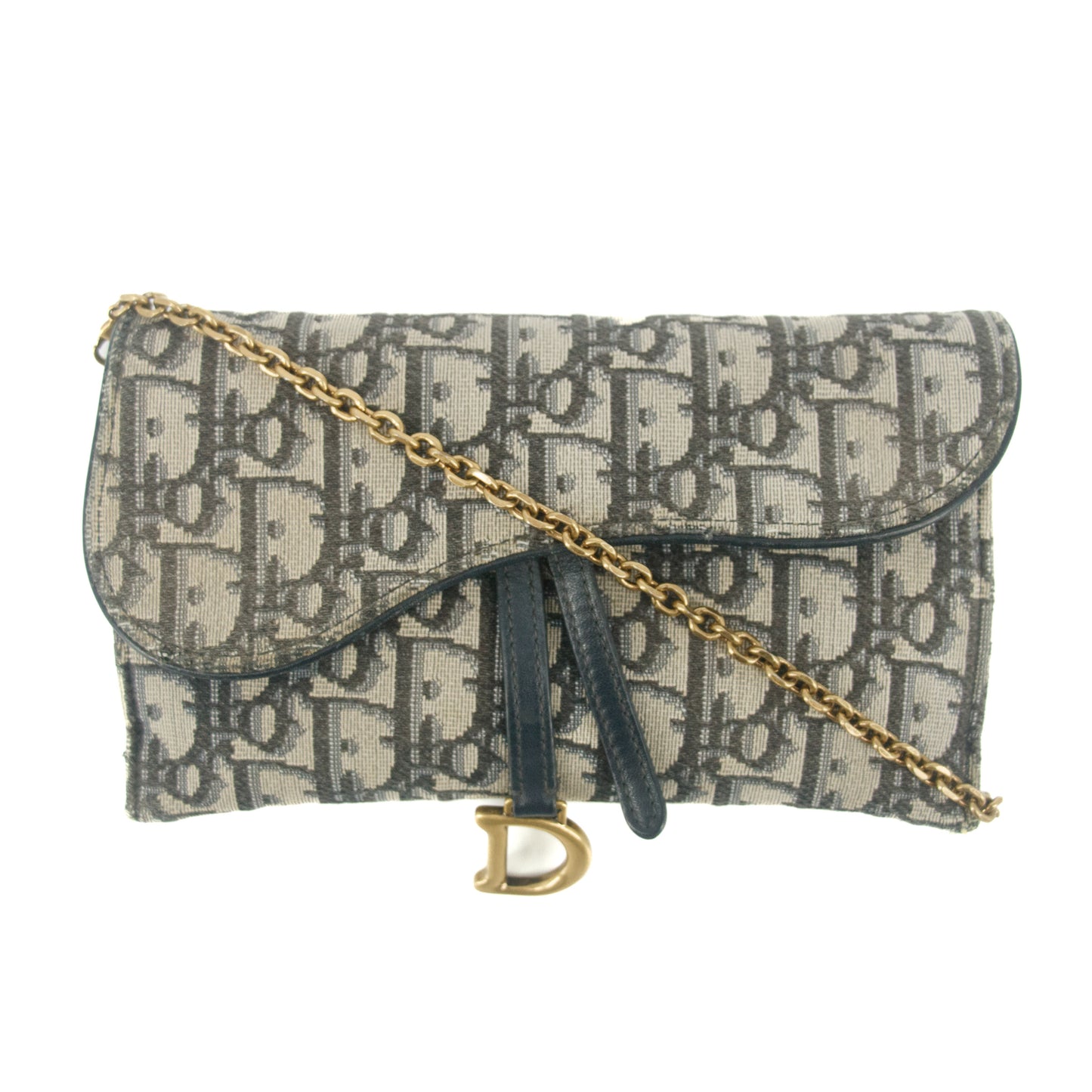 Christian Dior Saddle Navy Fabric 43-MA-0250 Shoulder Bag #9232
