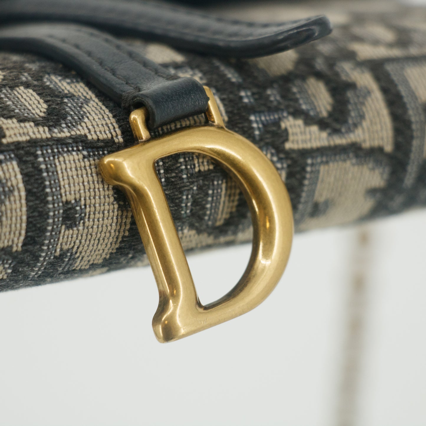 Christian Dior Saddle Navy Fabric 43-MA-0250 Shoulder Bag #9232