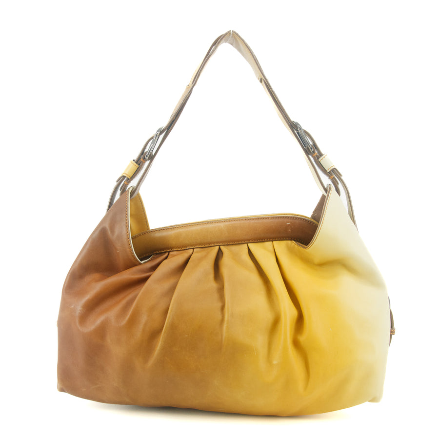 Fendi Gradient Leather Orange Vintage Shoulder Bag #9307