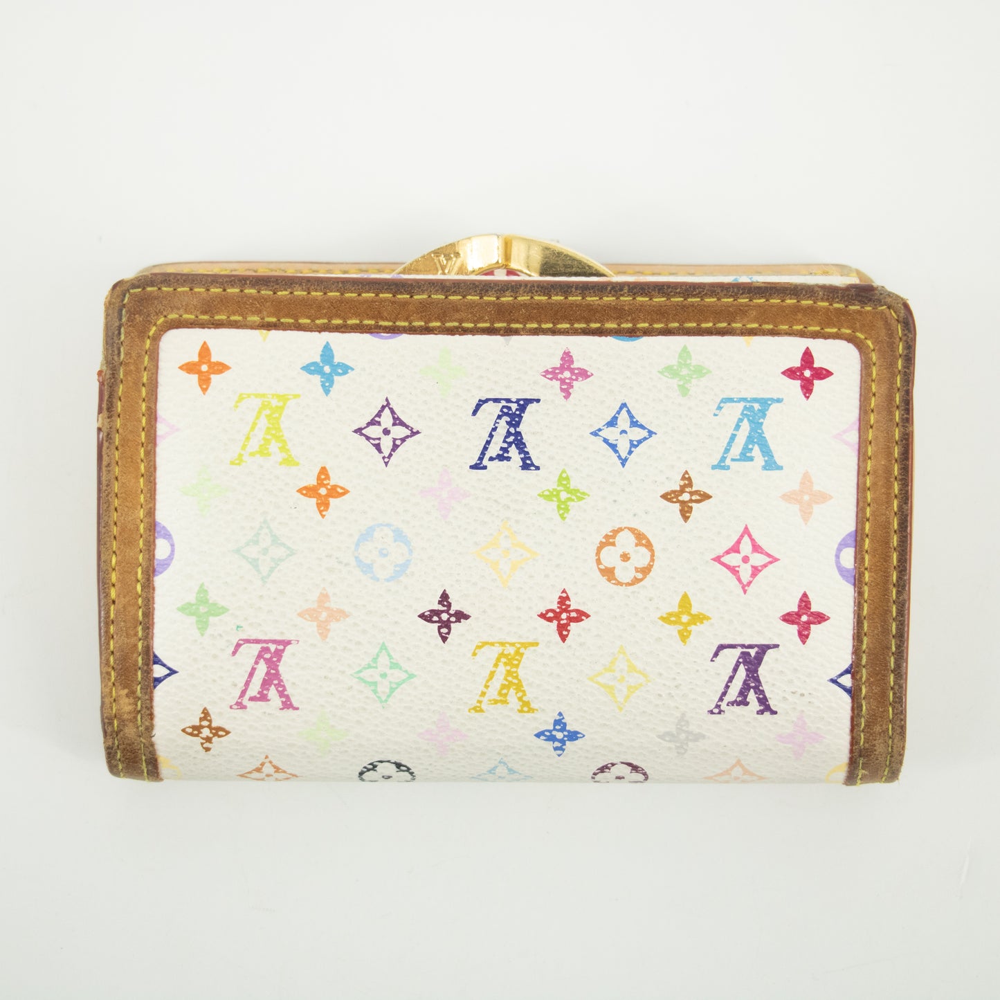 Louis Vuitton Multicolor Canvas Kisslock Wallet #973