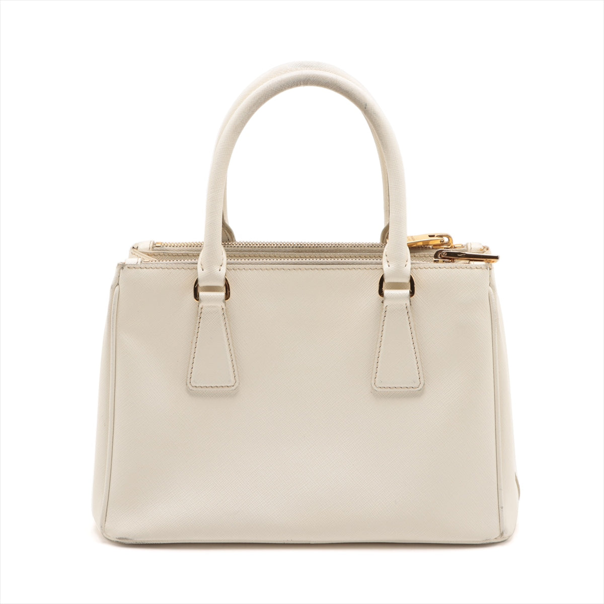Prada Saffiano Lux Small White Galleria Double Zip Tote Bag #1928
