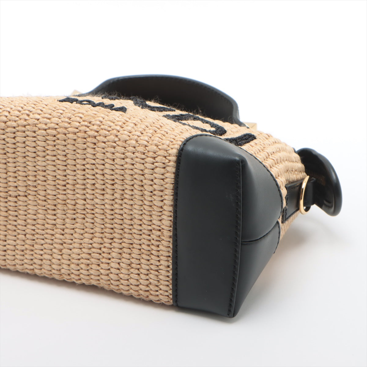 Fendi By The Way Mini Raffia Straw 2 Way Shoulder Bag #2357