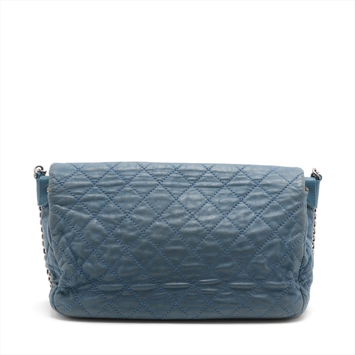 Chanel Wild Stitch Calfskin Chain Shoulder Bag Blue Gunmetal Fittings 16846981 #2428