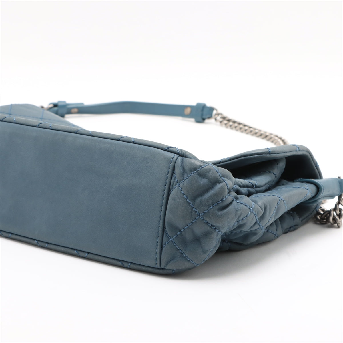 Chanel Wild Stitch Calfskin Chain Shoulder Bag Blue Gunmetal Fittings 16846981 #2428