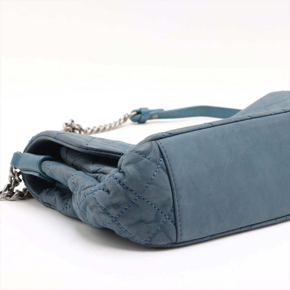 Chanel Wild Stitch Calfskin Chain Shoulder Bag Blue Gunmetal Fittings 16846981 #2428