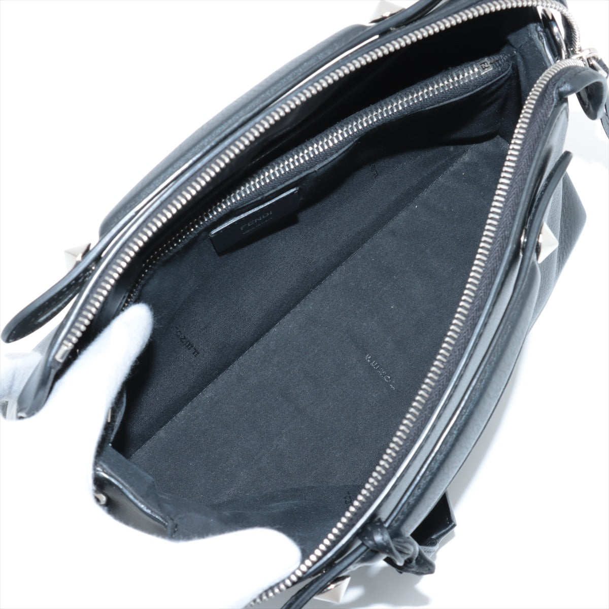 Fendi By The Way Mini Leather 2 Way Handbag Black 8BL124 #2478