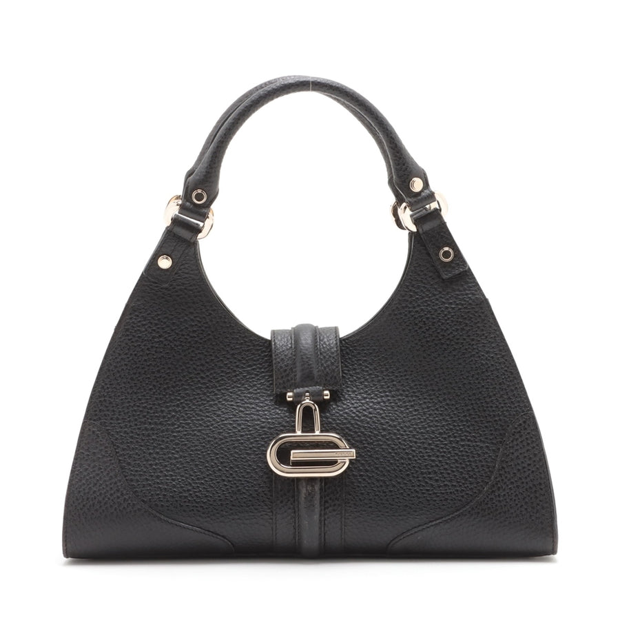 Gucci Leather Hand bag Black 130995 #1973