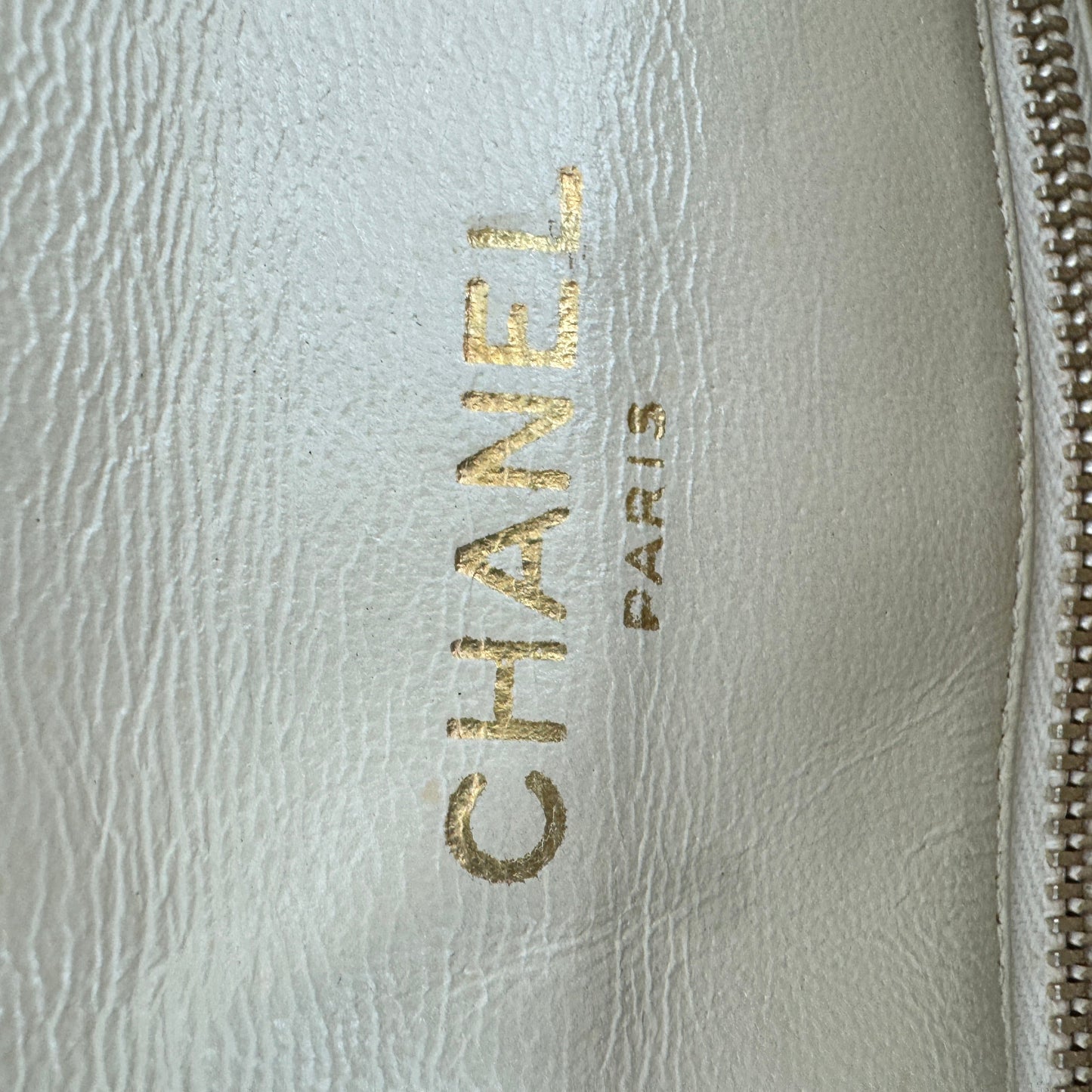 Chanel Beige Quilted Lambskin Matelasse Half Flap Bag