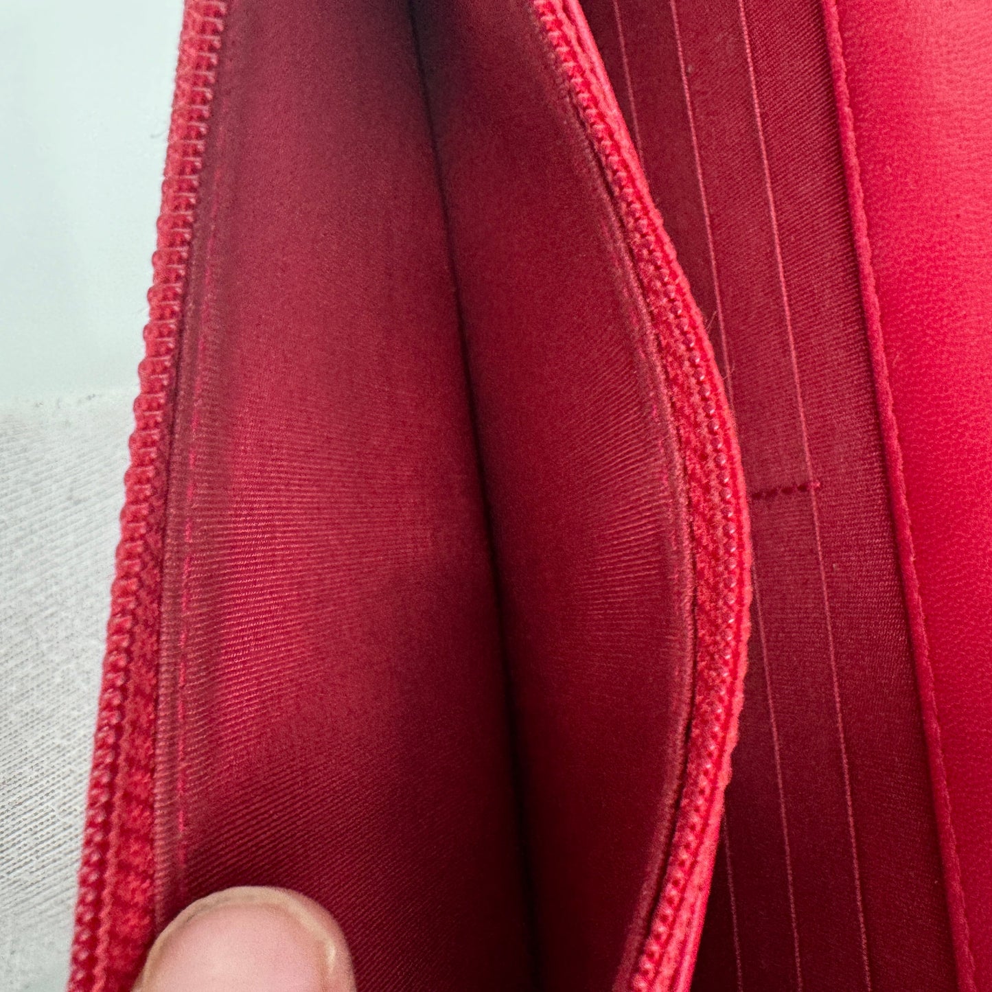 Chanel Red Matelasse Leather Boy Wallet On Chain Crossbody #1510