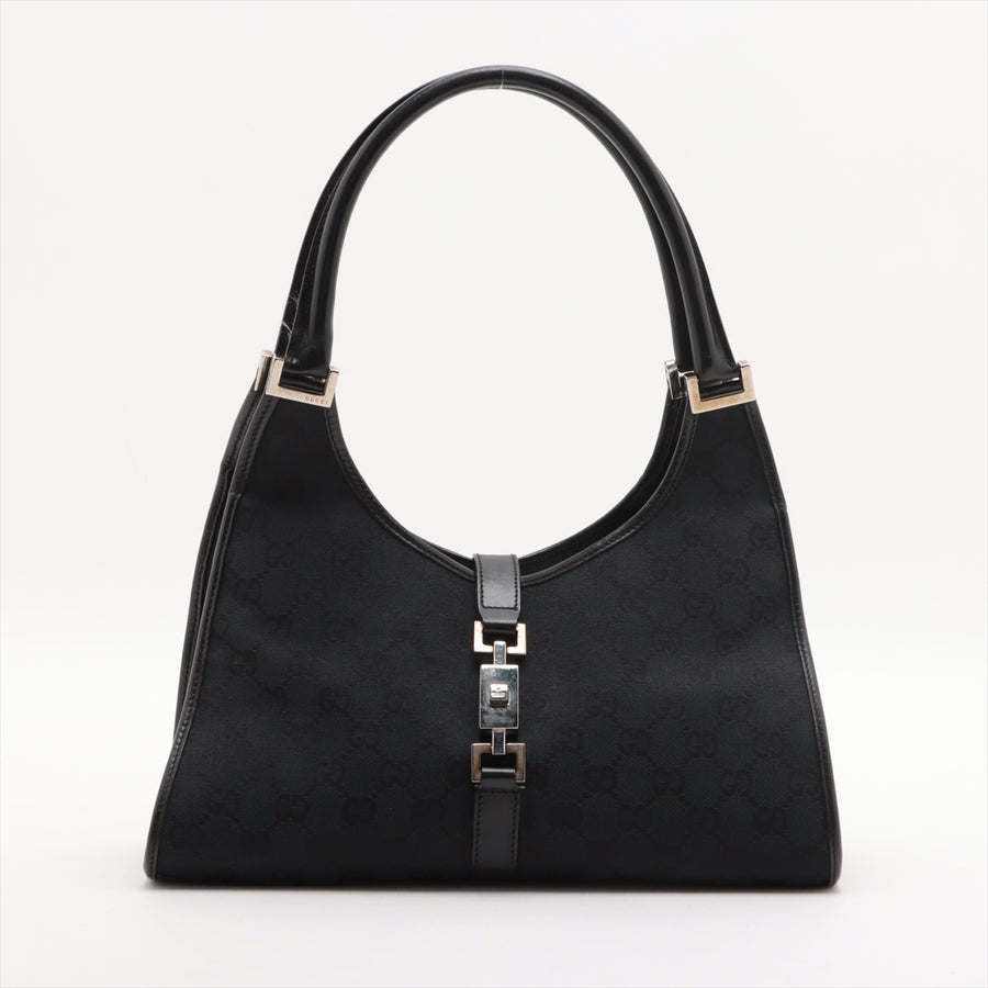 Gucci GG Canvas Jackie Canvas & Leather Shoulder bag Black x Navy 002 1067 #1986